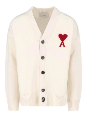 AMI PARIS: Cardigans - Cardigan - Crème