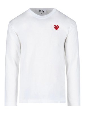 Comme des Garçons Play: maglia collo rotondo - Maglia logo