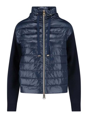 HERNO: padded jackets - Knitted and nylon down jacket