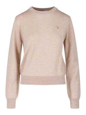 MAISON KITSUNÉ: Pull col rond - Pull Col Rond - Beige