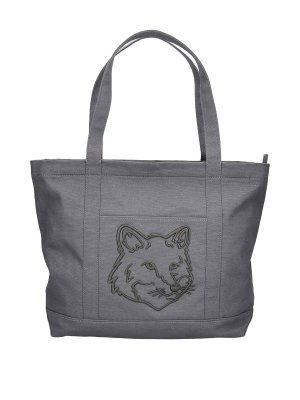 MAISON KITSUNÉ: Handtaschen - Shopper - Grau