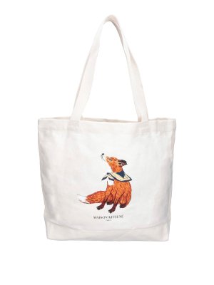MAISON KITSUNÉ: Handtaschen - Shopper - Beige