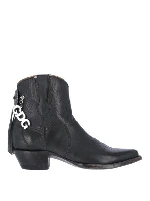 COMME DES GARCONS: ankle boots - X mexicana logo leather ankle boots