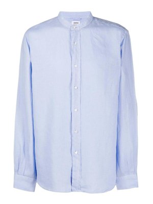 ASPESI: shirts - Band collar linen shirt