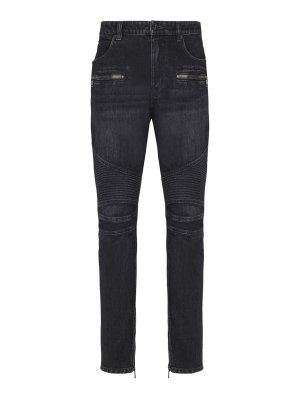 Balmain: Straight Leg Jeans - Straight Leg Jeans - Schwarz