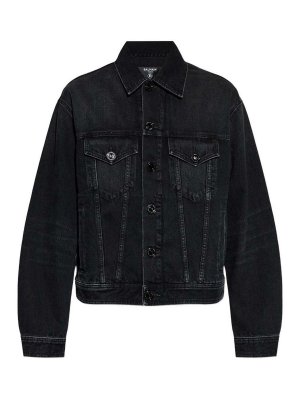 Balmain: denim jacket - Denim jacket with buttons