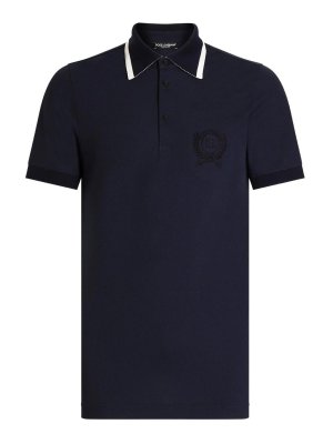DOLCE & GABBANA: polo shirts - Embroidered-logo polo shirt