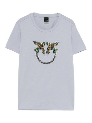 Pinko: T-shirts - T-Shirt - Bleu Clair