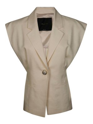 Pinko: casual jackets - Sleeveless rustic-effect jacket