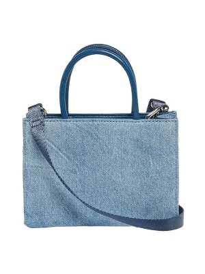 DIESEL: cross body bags - Dsl 3d mini-bag in denim with embossed logo