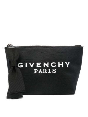 GIVENCHY: clutches - Small pouch in canvas with bow