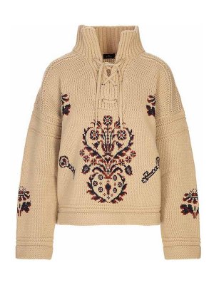 ETRO: Strickpullover mit Rundhalsausschnitt - Rundhalspullover - Braun