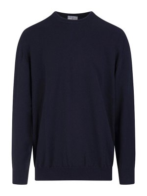 FEDELI: Pull col rond - Pull Col Rond - Bleu