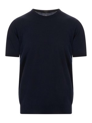 KITON: Pull col rond - Pull Col Rond - Bleu
