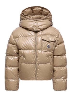 MONCLER: Kurze Daunenjacken - Daunenjacke - Braun