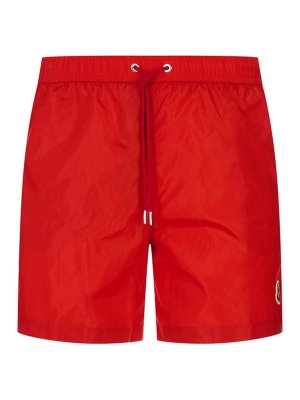 MONCLER: Shorts de bain - Short De Bain - Rouge