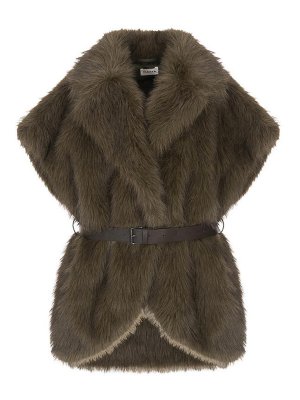 P.A.R.O.S.H.: Fur & Shearling Coats - Faux Fur Vest
