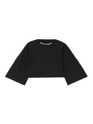 Palm Angels: t-shirts - Back Curved Logo Mini Tee