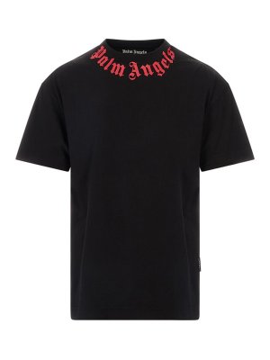 Palm Angels: t-shirts - Neck Logo Regular Tee