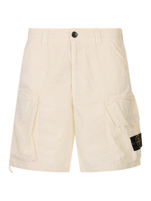 STONE ISLAND: Hosen Shorts - Shorts - Weiß
