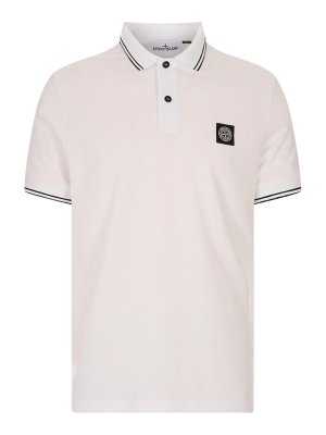 STONE ISLAND: ポロシャツ - ポロシャツ - 白