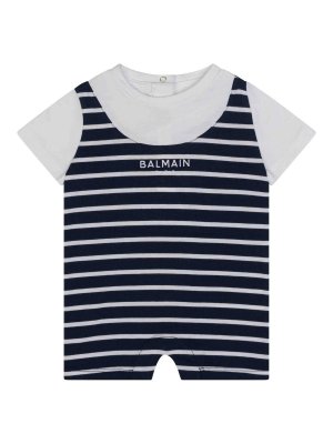 Balmain: tute - Tutina Con Logo