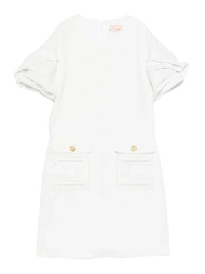 ELISABETTA FRANCHI: Robe longueur genou - Robe Au Genou - Crème