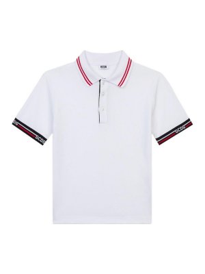 GCDS: polo shirts - Polo shirt with logo band