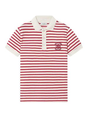 GOLDEN GOOSE: polo shirts - Striped Polo Shirt With Logo