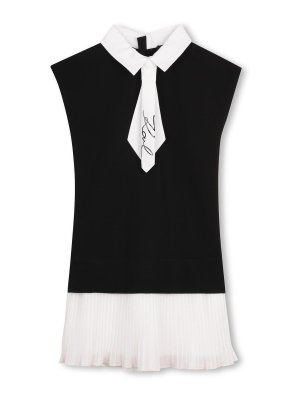 KARL LAGERFELD: Knielange Kleider - Knielanges Kleid - Schwarz