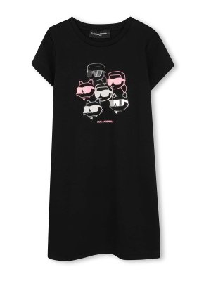KARL LAGERFELD: Knielange Kleider - Knielanges Kleid - Schwarz