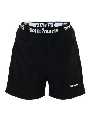 Palm Angels: Shorts de bain - Short De Bain - Noir
