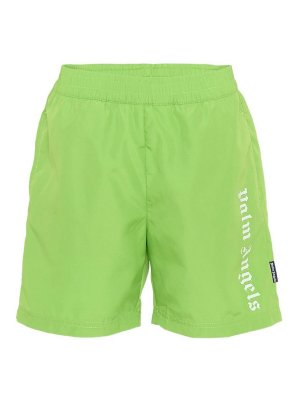 Palm Angels: Shorts de bain - Short De Bain - Vert