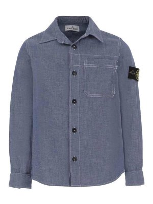 Stone Island Junior: シャツ - シャツ - ブルー