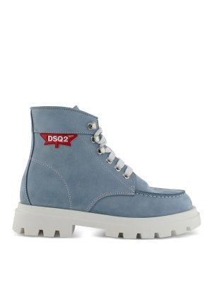 DSQUARED2: boots - Denim combat boots with logo