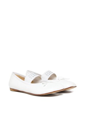 MM6 MAISON MARGIELA: フラットシューズ - フラットシューズ - 白