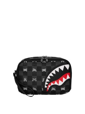 SPRAYGROUND: Cases & Covers - Gray Peeking Character Check Toiletry Brick