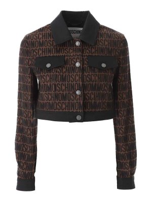 MOSCHINO: leather jacket - Logo Jacket
