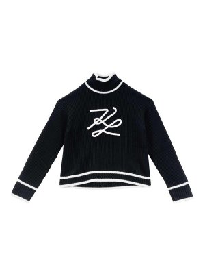 KARL LAGERFELD: crew necks - Soutache Autograph Knit