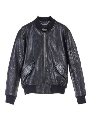 JUST CAVALLI: レザージャケット - レザージャケット - 黒