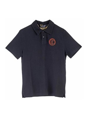 JUST CAVALLI: polo shirts - Serpenti Gothic Logo Polo Shirt