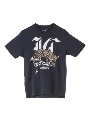JUST CAVALLI: t-shirts - Leopard Logo T-shirt
