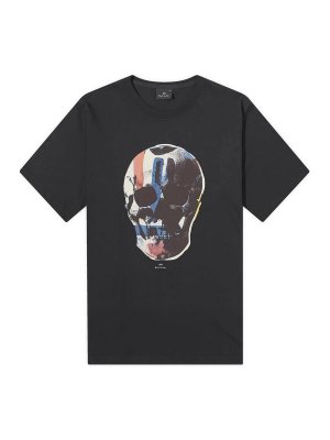 PS BY PAUL SMITH: t-shirts - Red and Blue Skull T-Shirt
