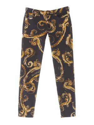 Versace Jeans Couture: ストレートジーンズ - ストレートジーンズ - 黒
