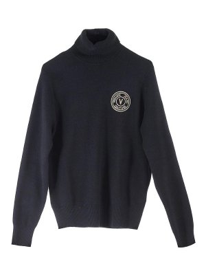 Versace Jeans Couture: Col roulé & Col polo - Pull Col Roulé - Noir