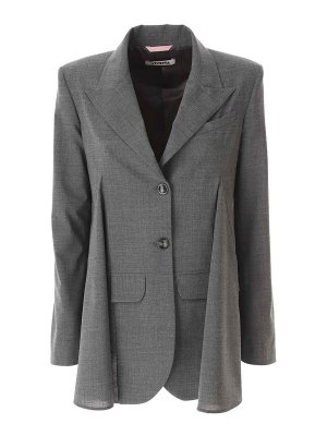 Vivetta: blazers - Light Wool Blazer With Slices