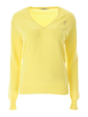 Vivetta: Col en V - Pull À Col V - Jaune