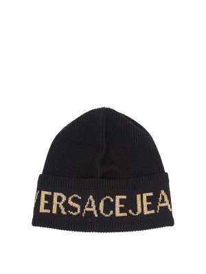 Versace Jeans Couture: beanies - Big Beanie Logo Lurex
