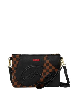 SPRAYGROUND: clutches - Jetstream Brown Crossover Clutch