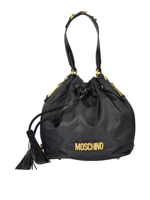 MOSCHINO: borse a spalla - Secchio in nylon con scritta